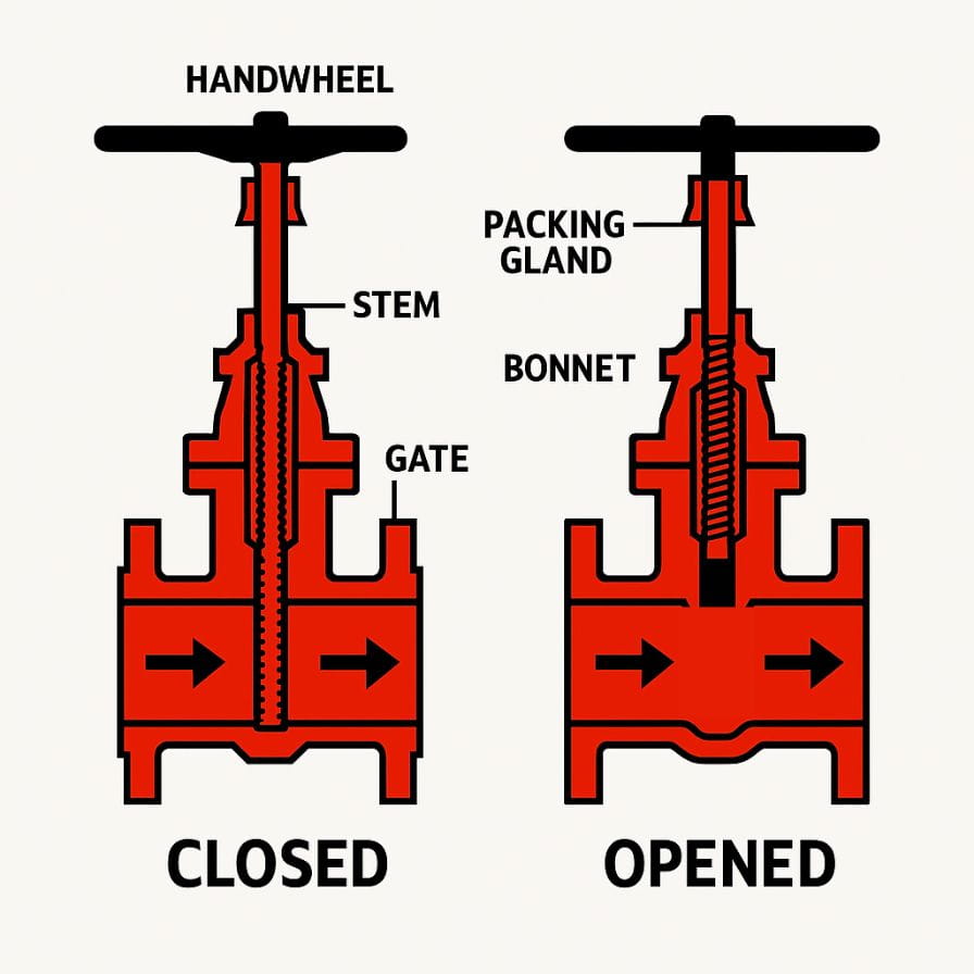 Gate valve graphic - oil and gas parts manufacturing